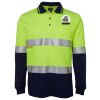 JB's HV L/S (D+N) COTTON BACK POLO LIME/NVY - XS Thumbnail